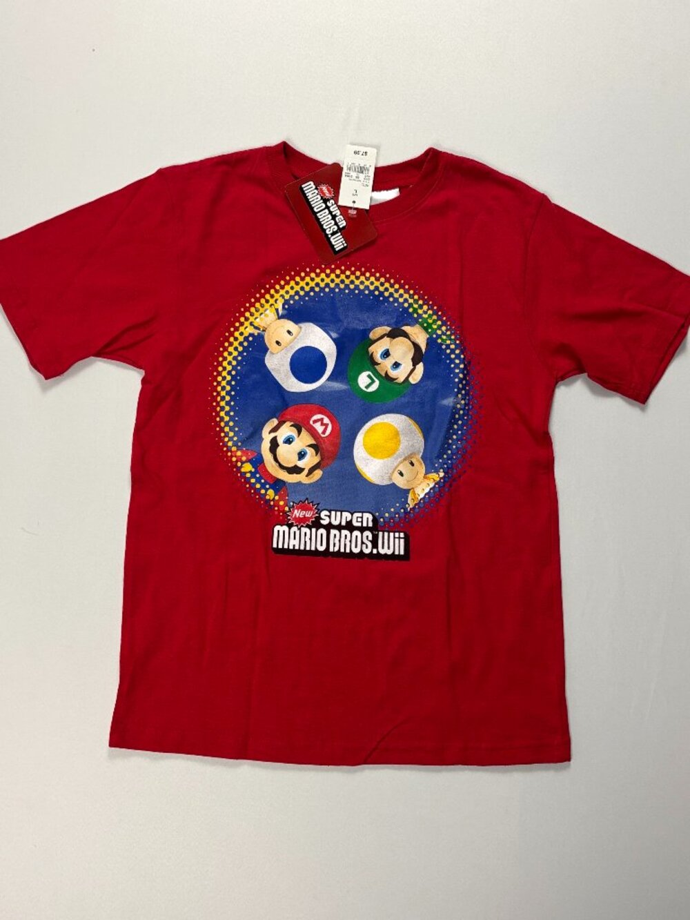 Nintendo Super Mario Bros Wii Video Game Promo 2010 Shirt Sz Youth L NWT New